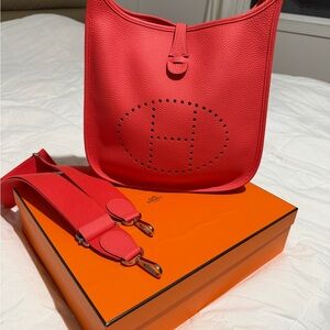 Hermes Vibrant Red Shoulder Bag